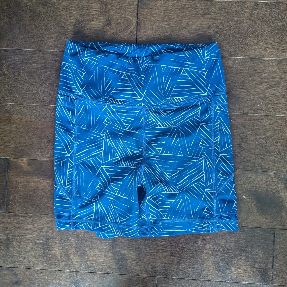 Senita Athletics blue brush stroke Baseline Shorts